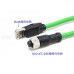 M12-D4F-R M12-D型轉RJ45工業網路線-母頭 M12轉rj45網路線接口母頭D型 M12航空插頭4芯8芯 M12D型轉RJ45工業網線